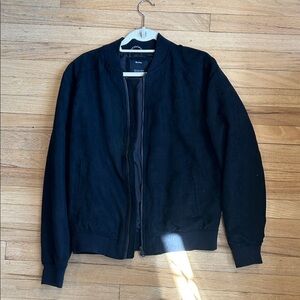 Bershka Black vegan suede Zip-Up Jacket